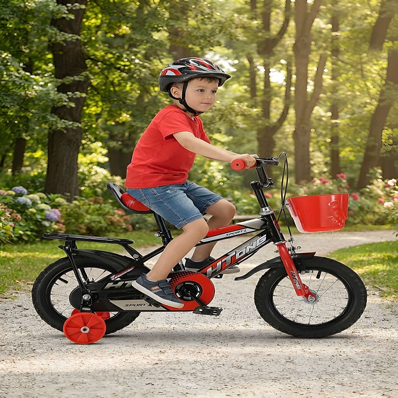 BICICLETA INFANTIL ARO 12 CON RUEDITAS COLOR ROJO - 2