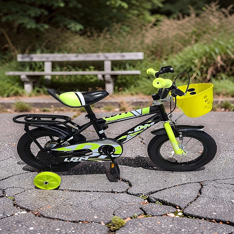 BICICLETA INFANTIL ARO 12 CON RUEDITAS COLOR AMARILLO - 1