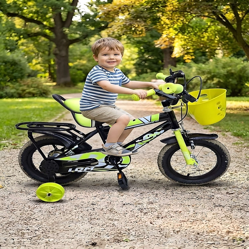 BICICLETA INFANTIL ARO 12 CON RUEDITAS COLOR AMARILLO - 4