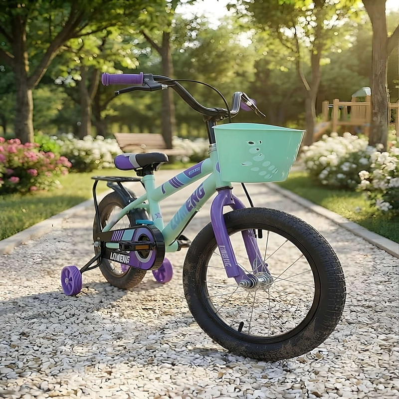 BICICLETA INFANTIL ARO 14 CON RUEDITAS COLOR VERDE AGUA - 3