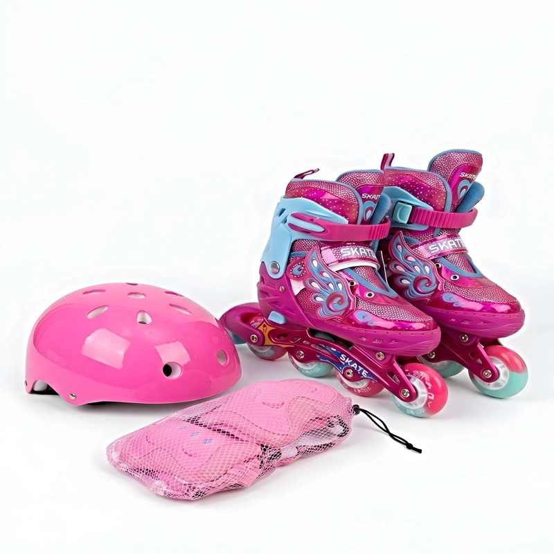 EQUIPO COMPLETO DE PATINAJE CON ACCESORIOS DE PROTECCION TALLA S (31-34) FUCSIA - 3