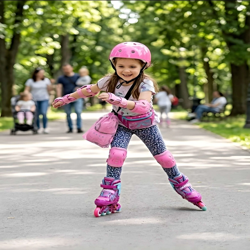 EQUIPO COMPLETO DE PATINAJE CON ACCESORIOS DE PROTECCION TALLA S (31-34) FUCSIA - 4