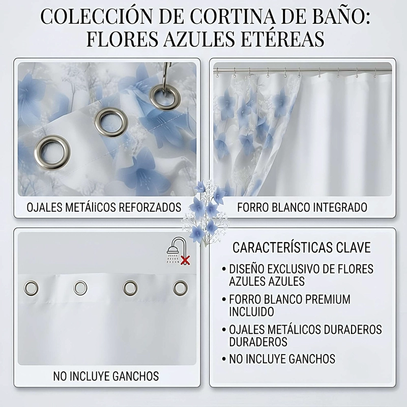 CORTINA DE BAÑO PREMIUM 180X180 CM CON FORRO BLANCO  CB28 - 4
