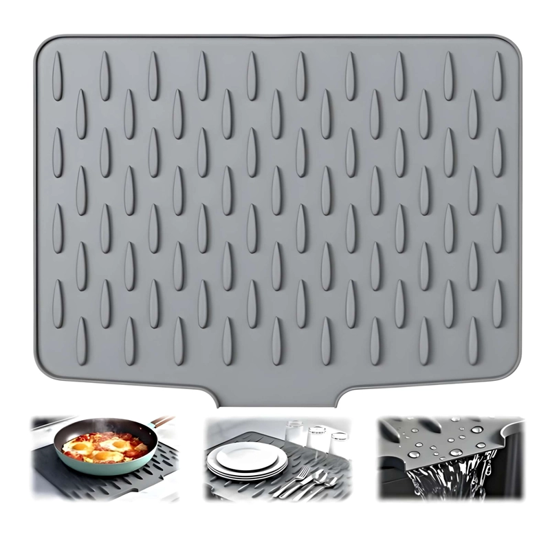 ALFOMBRA ESCURRIDORA DRENAJE 25X32 CM GRIS CLARO - 3