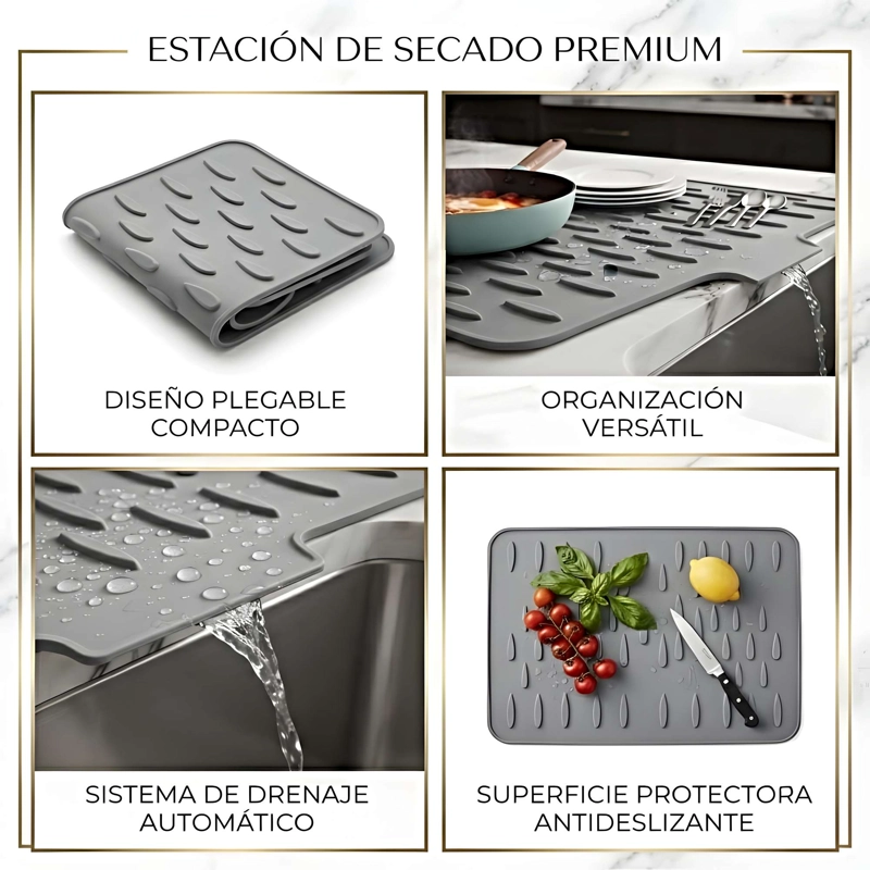 ALFOMBRA ESCURRIDORA DRENAJE 25X32 CM GRIS CLARO - 4