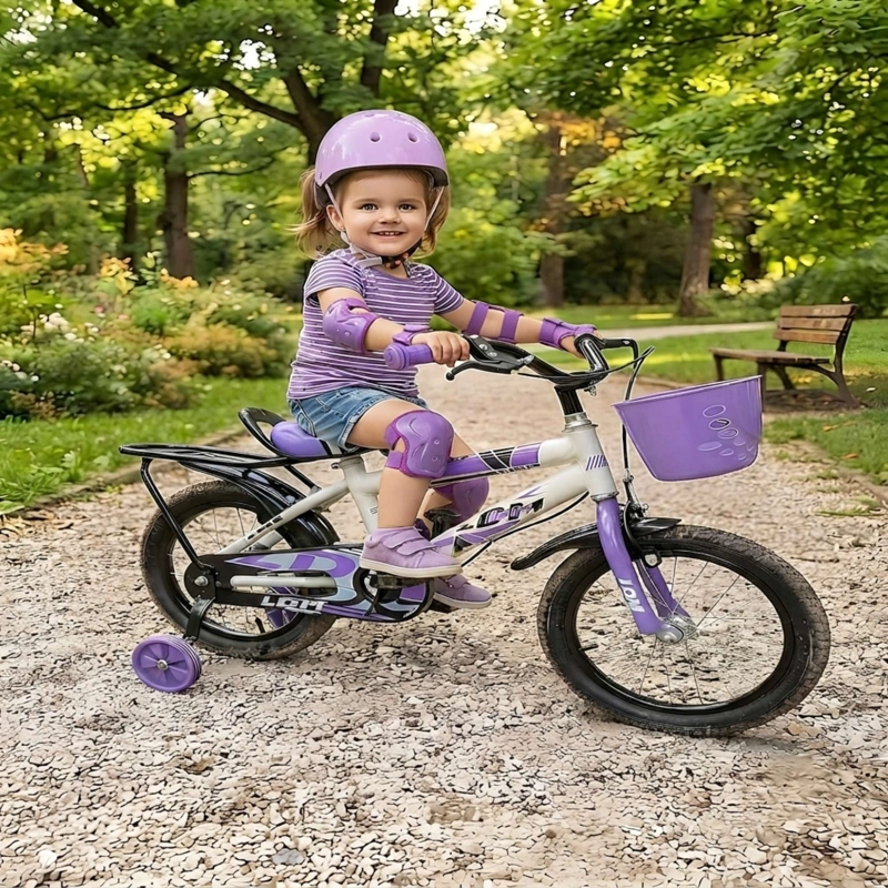 BICICLETA INFANTIL ARO 12 CON RUEDITAS MAS KIT DE SEGURIDAD LILA - 4