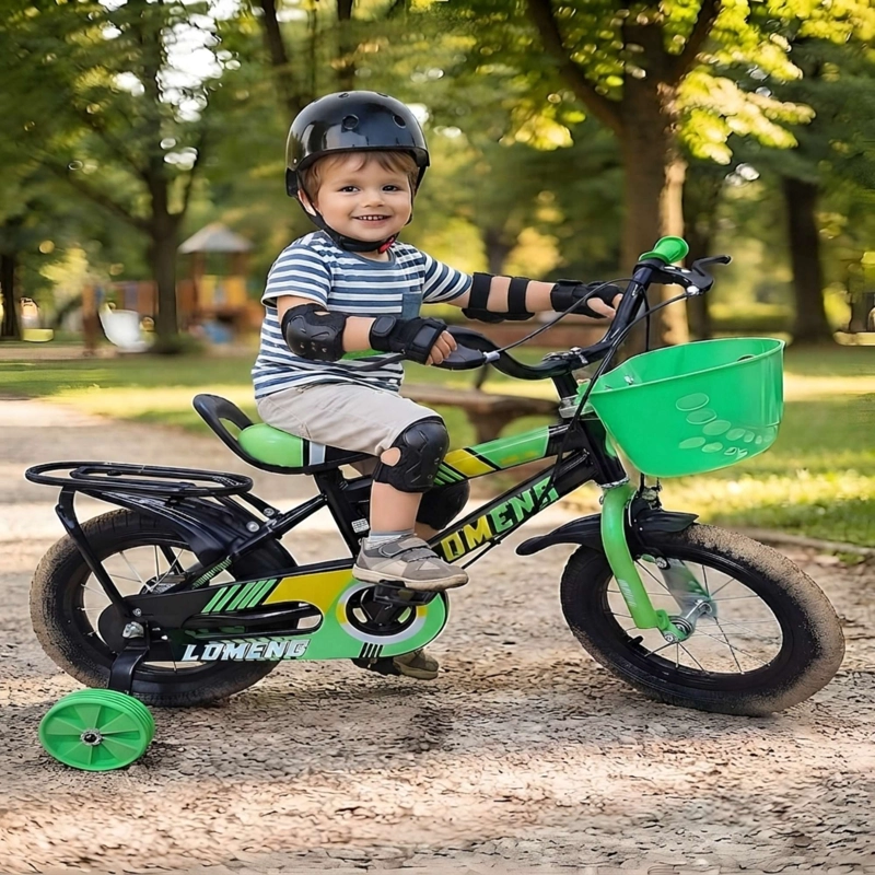 BICICLETA INFANTIL ARO 12 CON RUEDITAS MAS KIT DE SEGURIDAD VERDE - 4