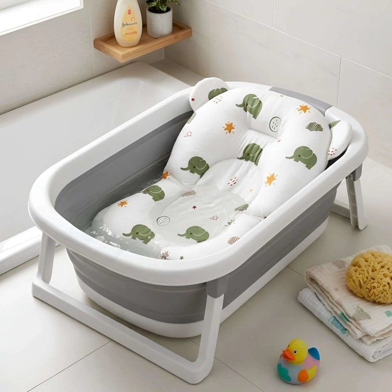 COJIN DE BAÑERA PARA BEBE  CON DISEÑO DE ELEFANTES - 1