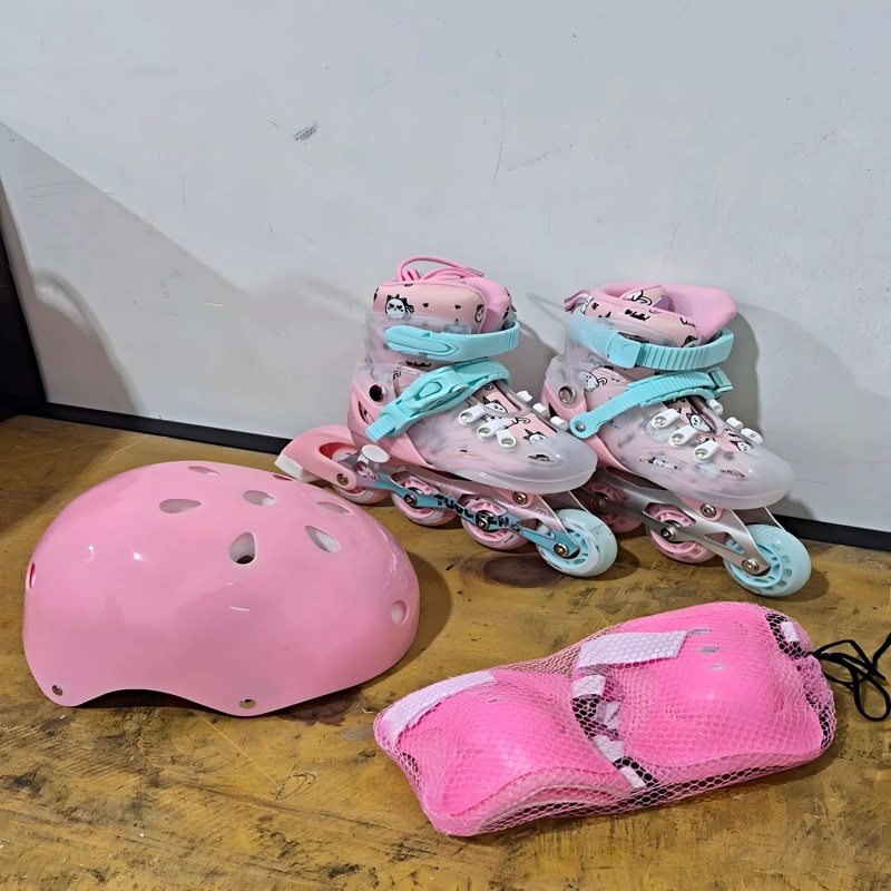 PATIN LINEAL CON LUCES MAS KIT COMPLETO TALLA S 31-34 ROSA2 - 3