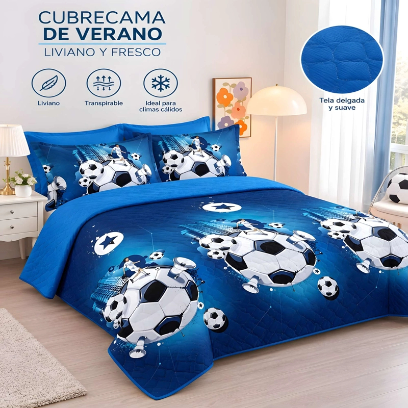 CUBRECAMA VERSATIL DE VERANO CON DISEÑO 1,5P B17 - 2