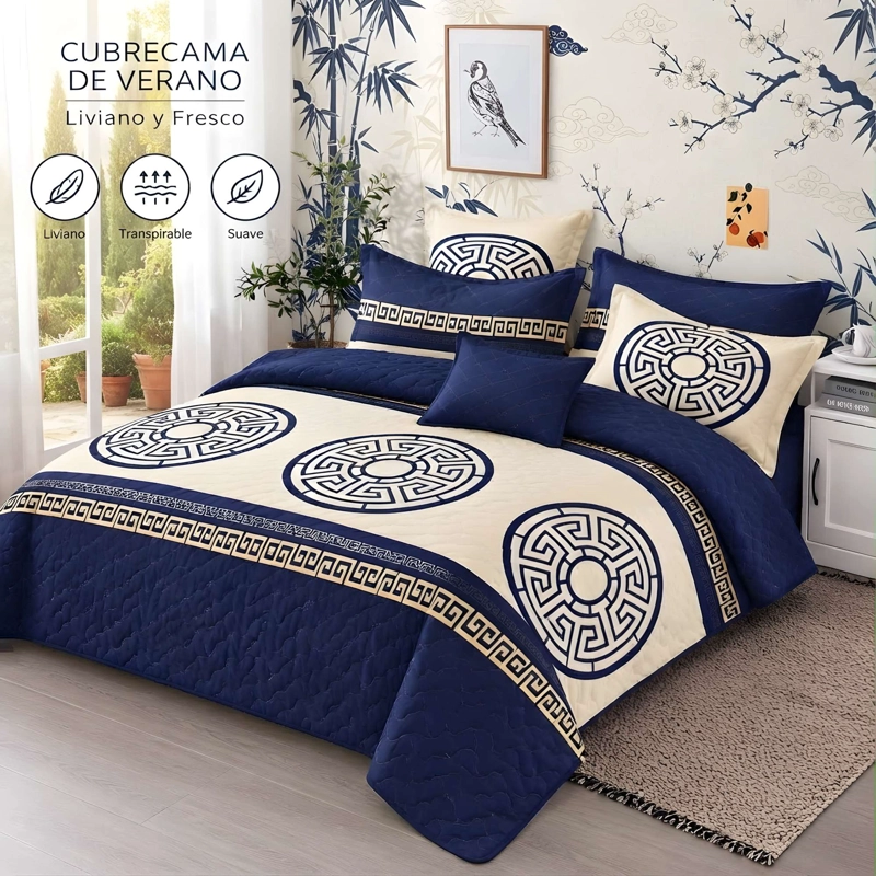 CUBRECAMA VERSATIL DE VERANO CON DISEÑO 2 PLAZA B3 - 1