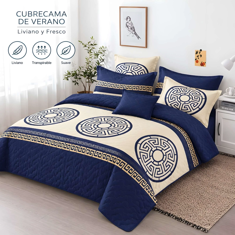 CUBRECAMA VERSATIL DE VERANO CON DISEÑO 2 PLAZA B3 - 3