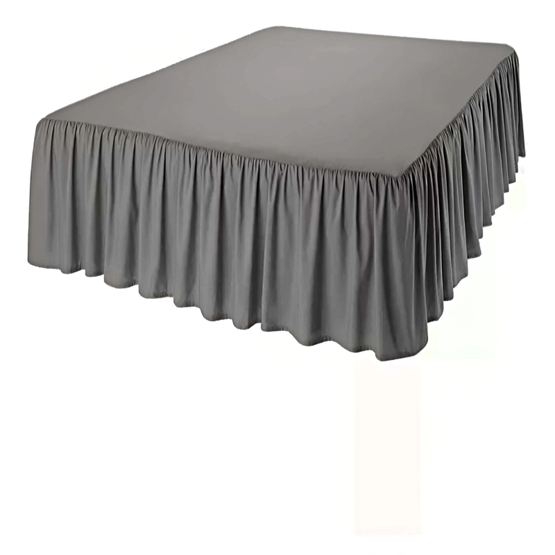 FALDON DECORATIVO PARA CAMA SIN FUNDA PLAZA Y MEDIA GRIS - 3