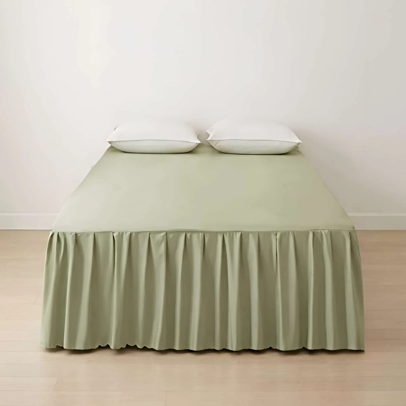 FALDON DECORATIVO PARA CAMA SIN FUNDA KING VERDE OLIVA - 4