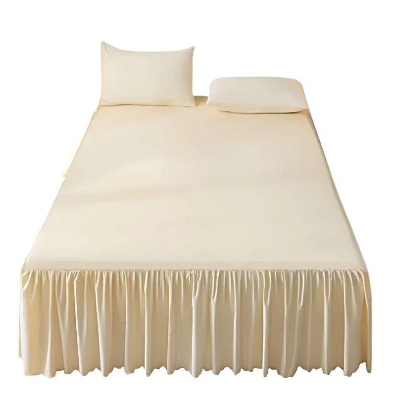 FALDON DECORATIVO PARA CAMA SIN FUNDA KING BEIGE - 3