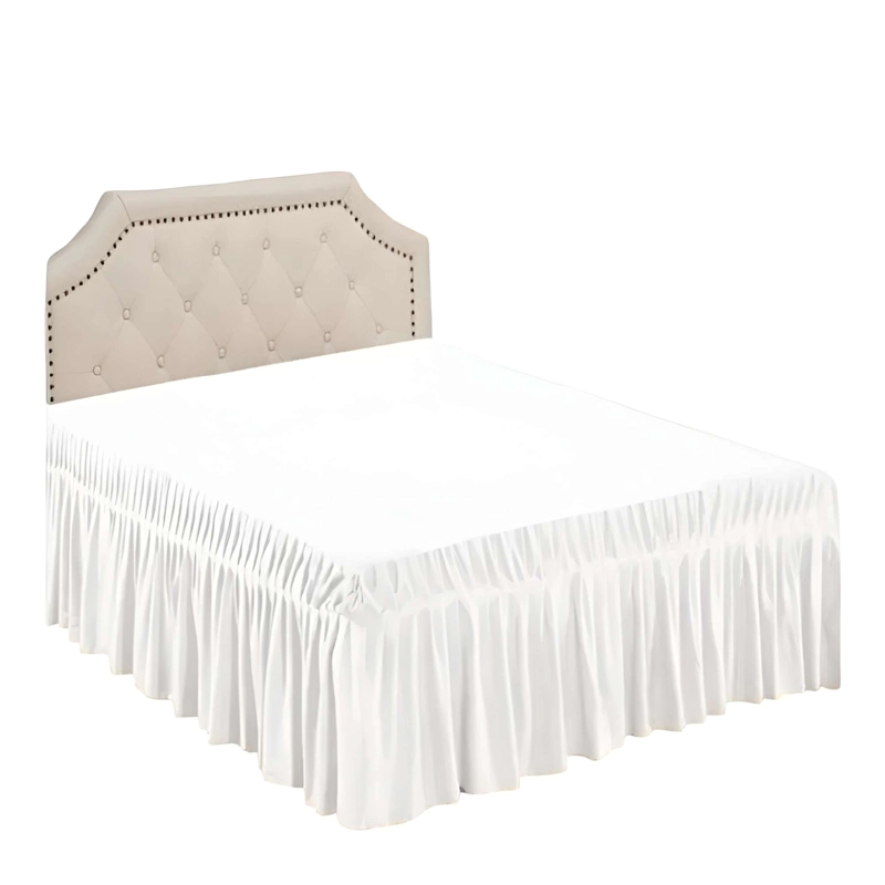 FALDON DECORATIVO PARA CAMA SIN FUNDA KING BLANCO - 3