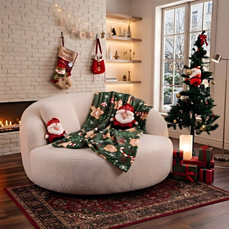 MANTA ELEGANTE NAVIDEÑA PARA SOFA 150X200 CM N02 - 4