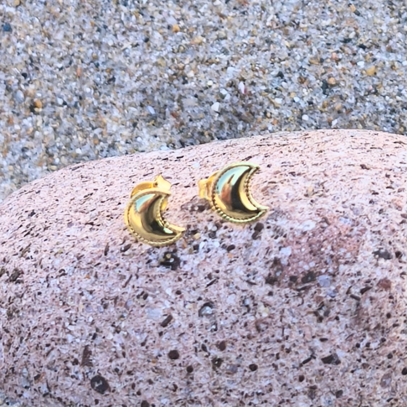 AROS DE LUNA MENGUANTE BAÑADOS EN ORO 24K – MAGIA Y RENOVACION EN TU ESTILO - 1