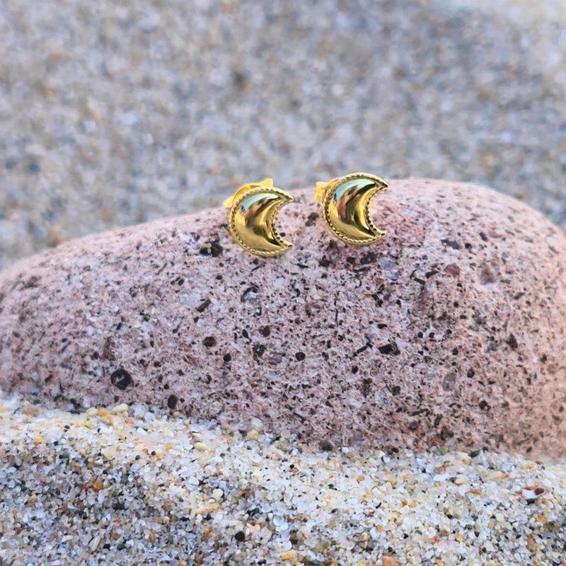 AROS DE LUNA MENGUANTE BAÑADOS EN ORO 24K – MAGIA Y RENOVACION EN TU ESTILO - 2