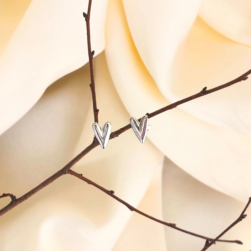 AROS PLATA 925 CORAZON CHUNKY - 3