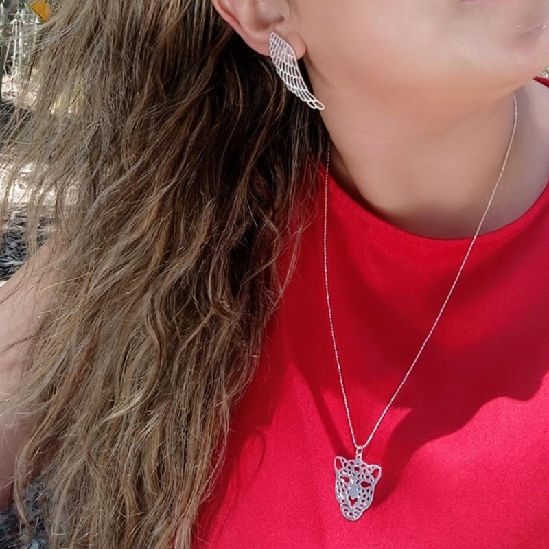 AROS ALAS DE ANGEL PLATA Y BAÑO EN ORO - 1
