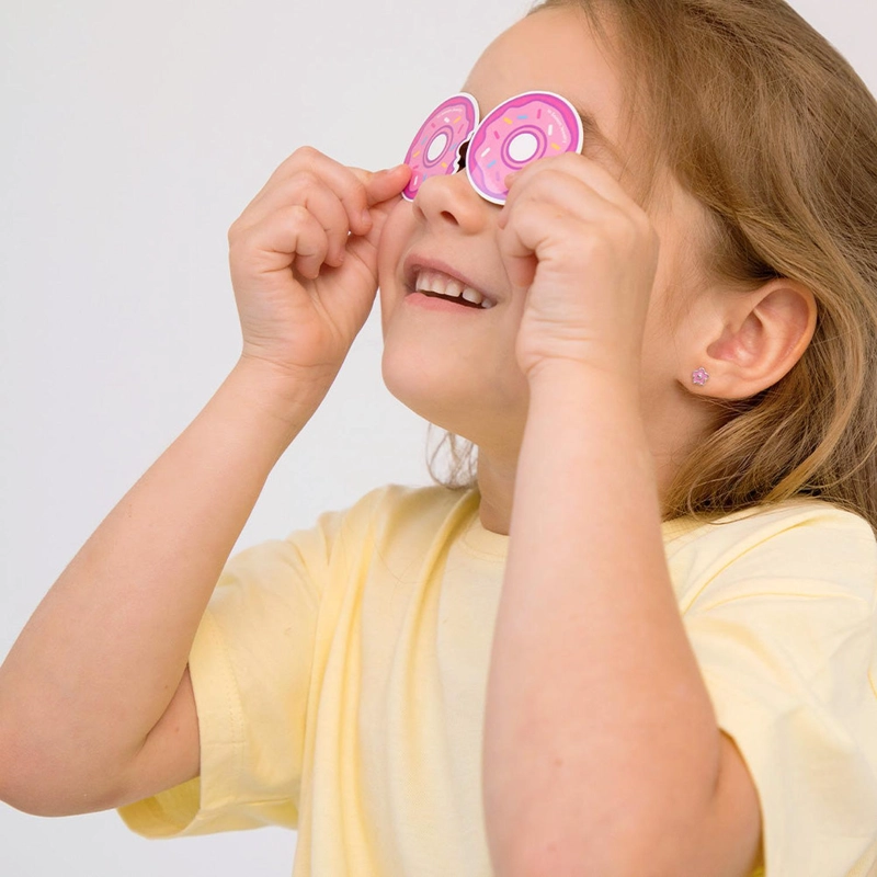 AROS DE FLOR CON ESMALTE ROSADO DE 6 MM PARA NIÑAS - 1