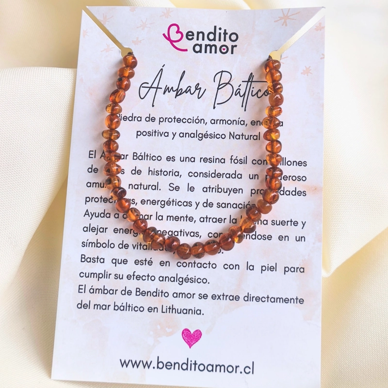 PULSERA AJUSTABLE AMBAR COGNAC UNISEX - 1