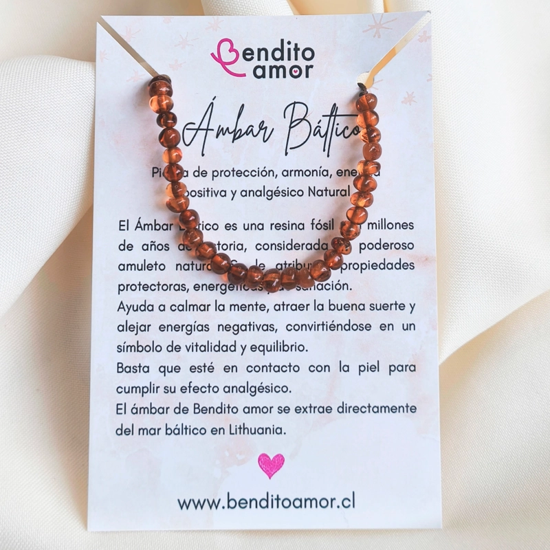 PULSERA AJUSTABLE AMBAR COGNAC UNISEX - 3