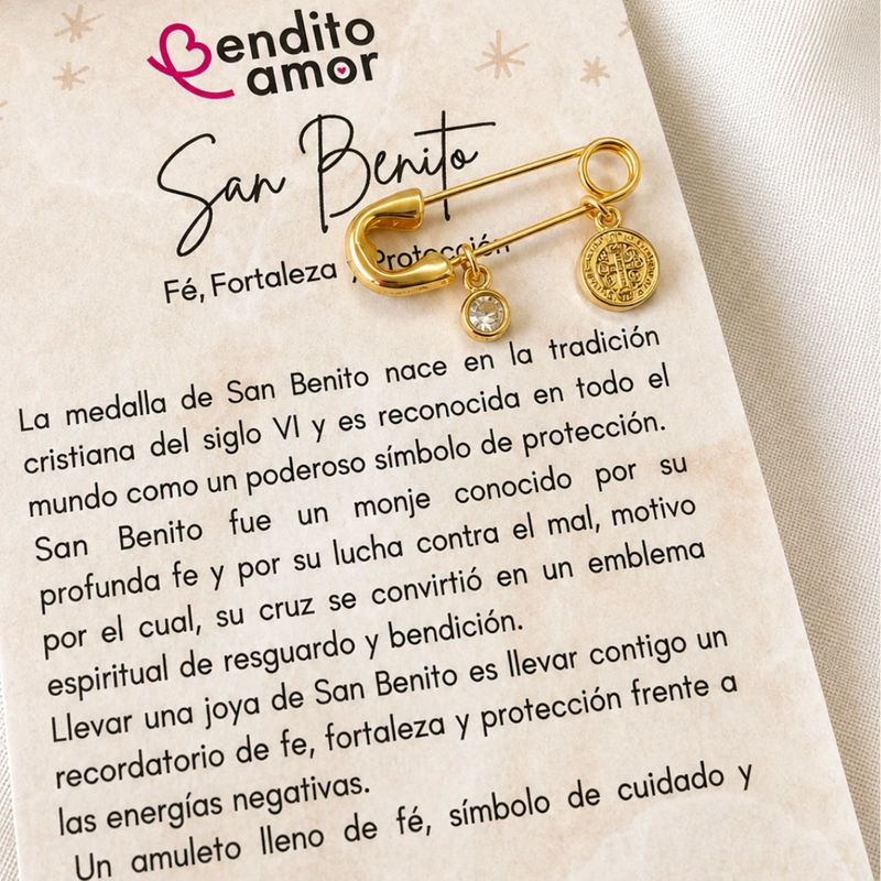 PRENDEDOR PROTECCION ORO SAN BENITO - 2