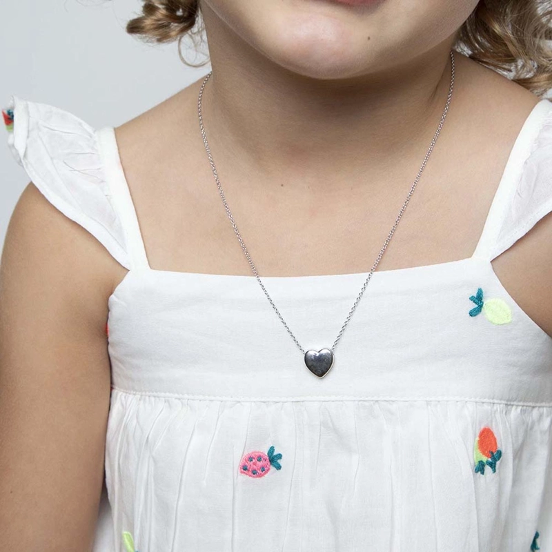 COLLAR DE CORAZON LISO DE PLATA 925 NINA