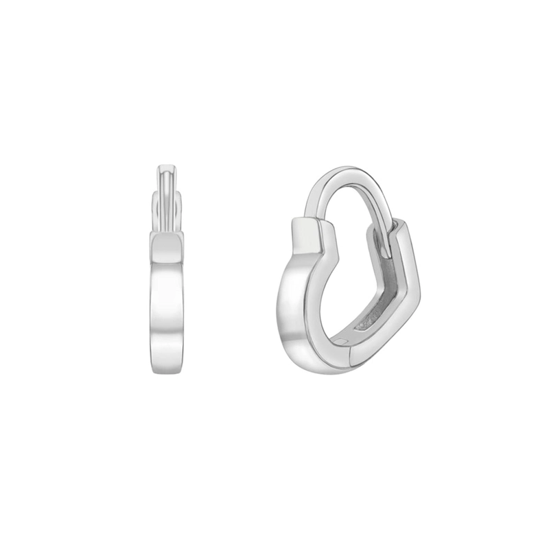 ARGOLLAS FORMA DE CORAZON DE PLATA 925 PARA NIÑAS Y ADOLESCENTES - 1