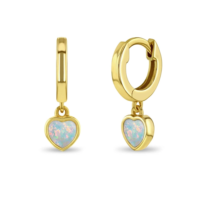 ARGOLLAS CORAZON COLGANTE BAÑADO EN ORO CON PIEDRA OPALO - 1