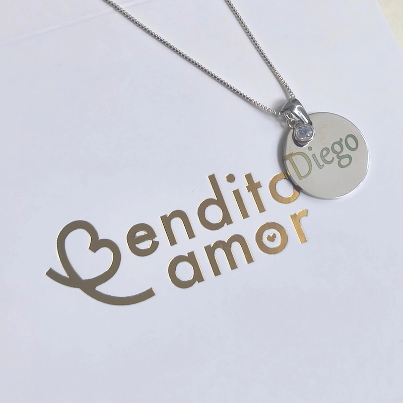 CADENA PLATA CON MEDALLA PERSONALIZADA - 1
