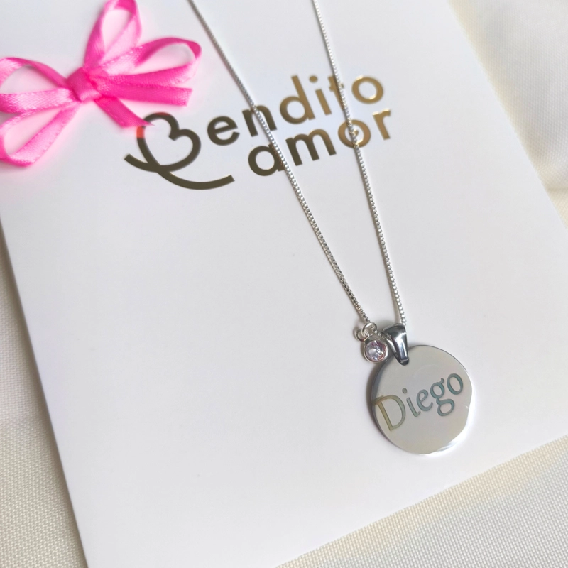 CADENA PLATA CON MEDALLA PERSONALIZADA - 2