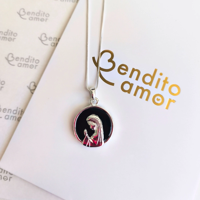 CADENA PLATA VIRGEN MARIA 45 CM - 1
