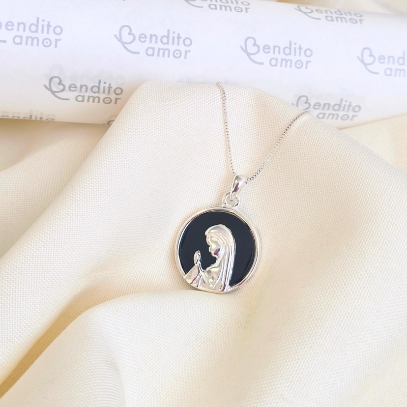 CADENA PLATA VIRGEN MARIA 45 CM - 2