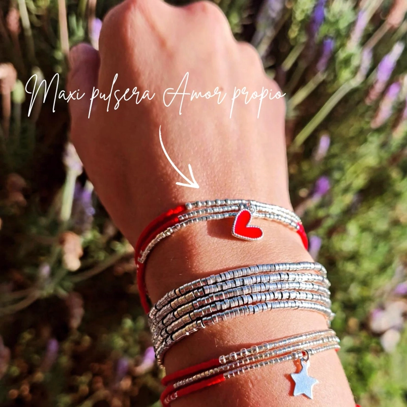 MAXI PULSERA AMOR PROPIO- CORAZON PLATA - 1