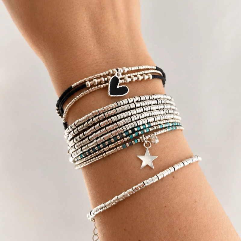 MAXI PULSERA AMOR PROPIO- CORAZON PLATA - 1