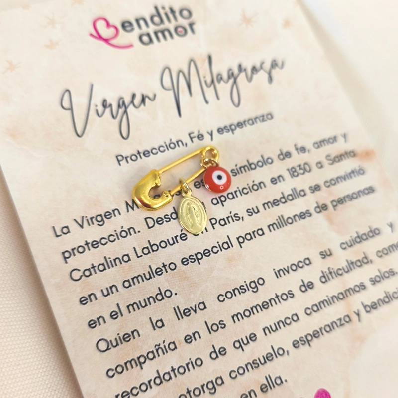 MINI PRENDEDOR PROTECCION VIRGEN MILAGROSA - 1