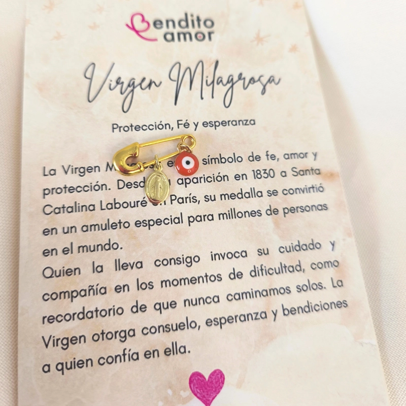 MINI PRENDEDOR PROTECCION VIRGEN MILAGROSA - 2