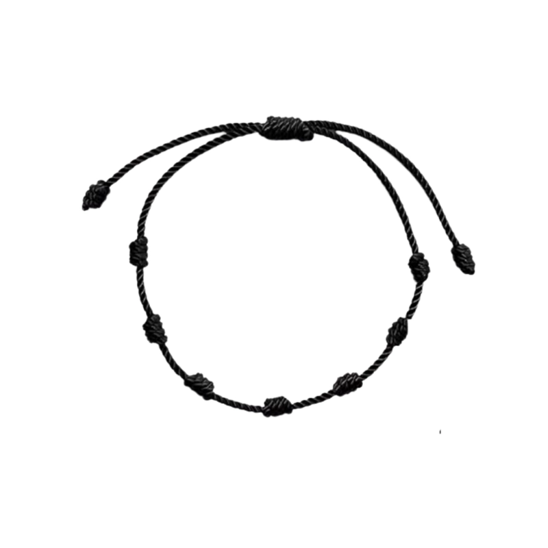 PULSERA DE HILO NEGRO AJUSTABLE – 7 NUDOS DE PROTECCION - 2