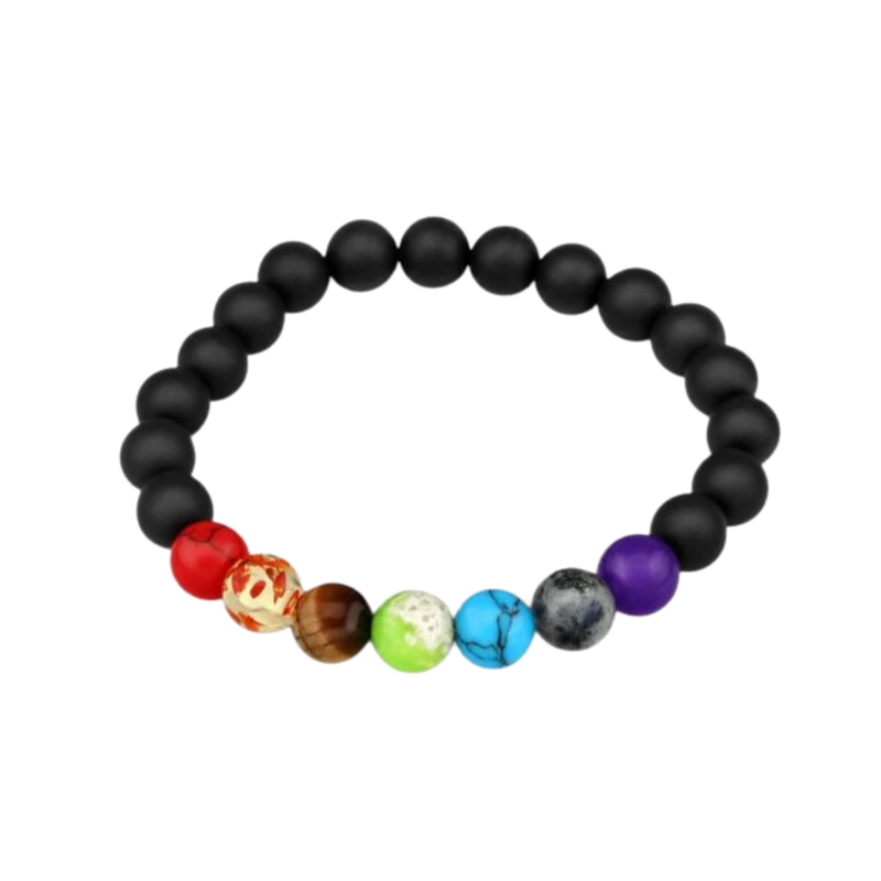 PULSERA ELASTICADA DE PIEDRAS NATURALES Y 7 CHAKRAS - 2