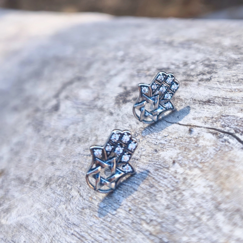 AROS DE PLATA MANO DE FATIMA - 2