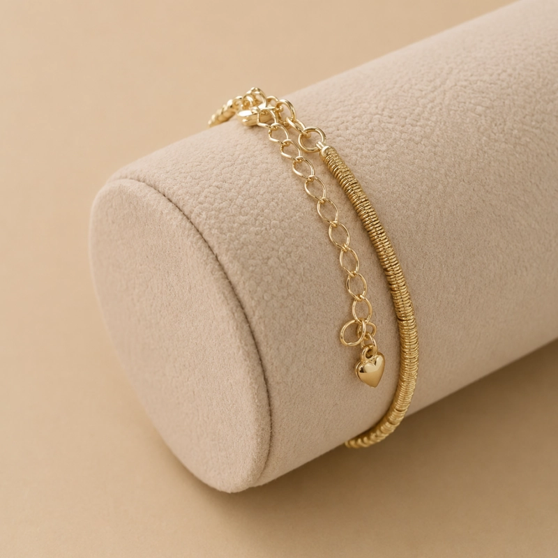 PULSERA DE MOSTACILLAS ARGOLLA BAÑADA EN ORO | UN BASICO PARA TODOS LOS DIAS - 1