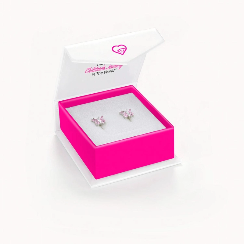 AROS MARIPOSA DE PLATA 925 CERTIFICADA CON CIRCONES ROSADOS | UN SIMBOLO DE TRANSFORMACION Y LIBERTA - 4