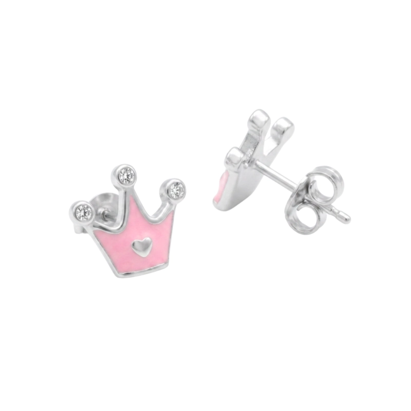AROS CORONA DE PRINCESA PLATA 925 PARA NIÑAS | REGALO CON SIGNIFICADO - 2