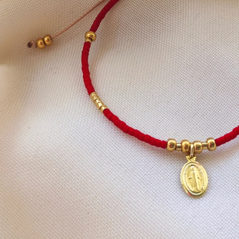 PULSERA ROJA VIRGEN MILAGROSA - 1