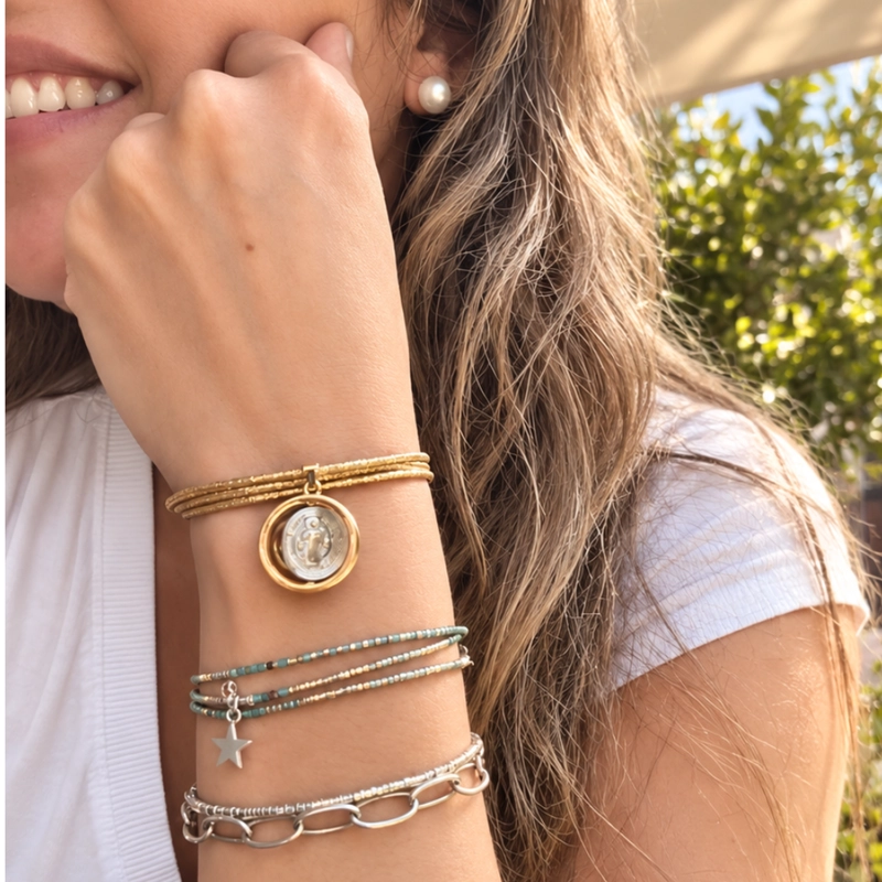 COLLAR IMANTADO BAÑADO EN ORO CON MEDALLA DE SAN BENITO – 50 CM, COLLAR O PULSERA - 2