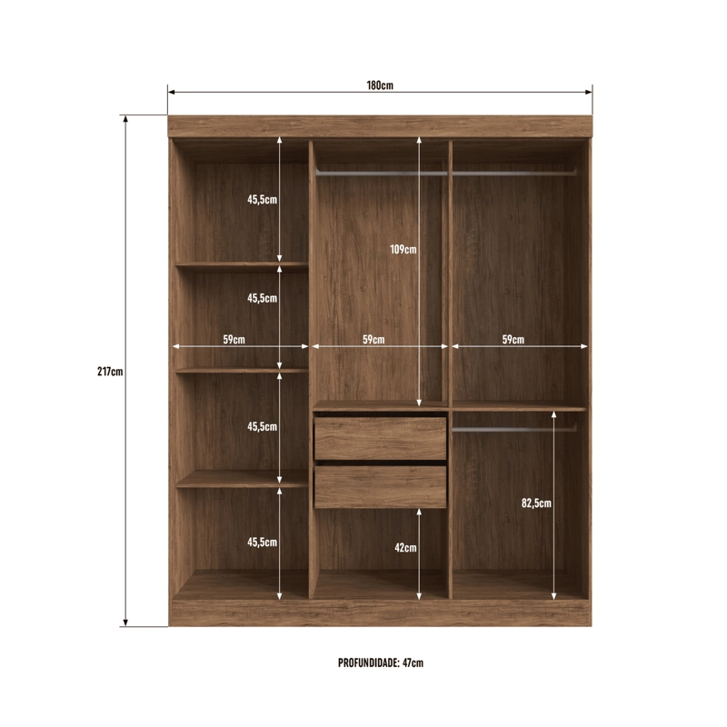 CLOSET EXIT CASTAÑO NEW YORK 6 PUERTAS 2 CAJONES BEIGE - 6