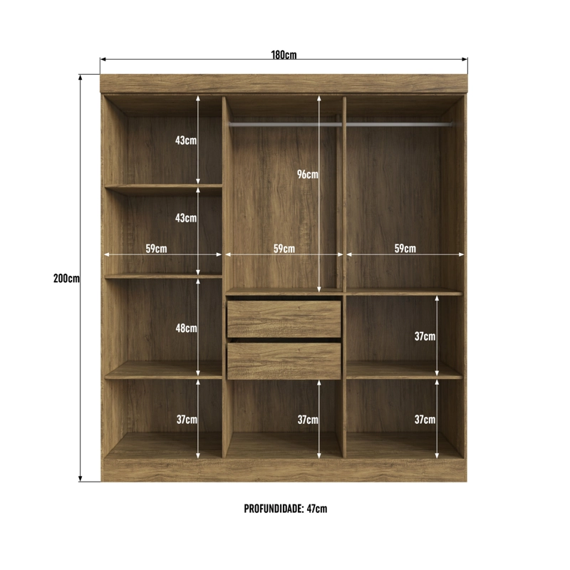 CLOSET EXIT NUEZ NEW XANGAI 6 PUERTAS 2 CAJONES BEIGE - 6